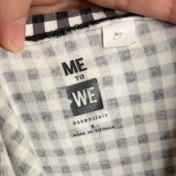 Me to We Black and White Checkered Strapless Crop Top Size Small - Picture 4 of 5